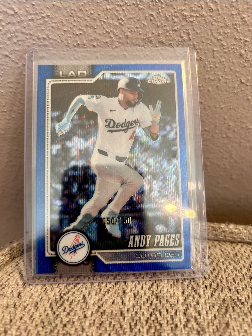 Andy Pages Los Angeles Dodgers Blue Parallel Baseball Card 50/150